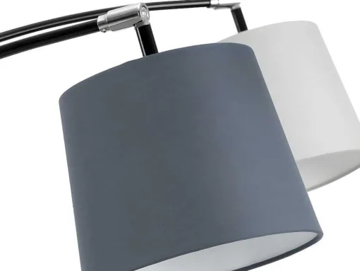 Sfeerlamp Met 5 Lampen Kappen Varieta Van Metaal En Stof - H234 Cm