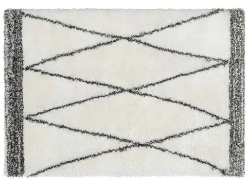 Shaggy Hoogpolig Tapijt Berberstijl Hania - Polyester - 200 X 290 Cm - Beige En Grijs