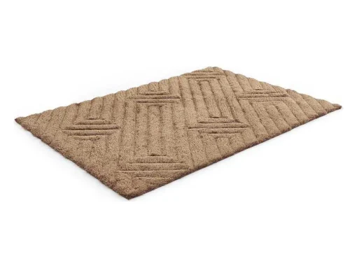 Shaggy Hoogpolig Vloerkleed In Relief - 160 X 230 Cm - Donkerbruin - Maze