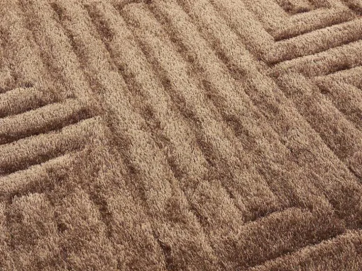 Shaggy Hoogpolig Vloerkleed In Relief - 160 X 230 Cm - Donkerbruin - Maze