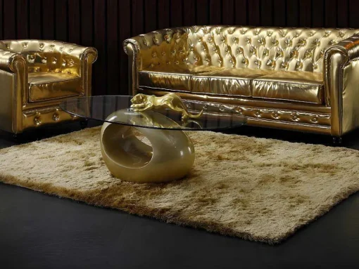Shaggy Tapijt Glitter - 160 X 230 Cm - Goudkleurig