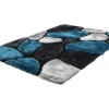 Shaggy Tapijt Pietra Turquoise En Grijs - Polyester - 120 X 170 Cm