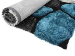 Shaggy Tapijt Pietra Turquoise En Grijs - Polyester - 140 X 200 Cm