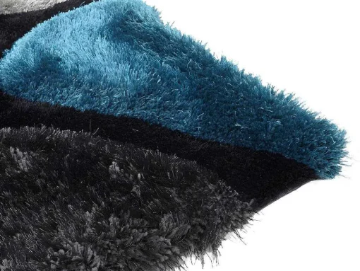 Shaggy Tapijt Pietra Turquoise En Grijs - Polyester - 120 X 170 Cm
