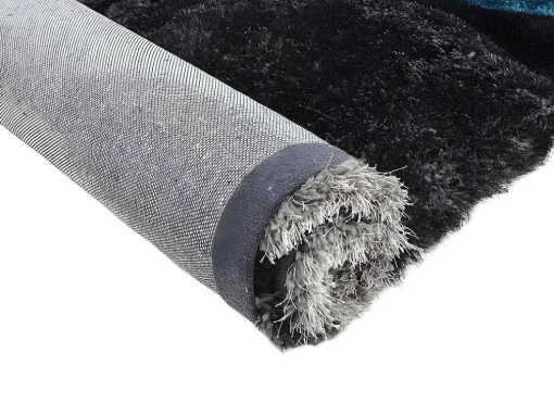Shaggy Tapijt Pietra Turquoise En Grijs - Polyester - 120 X 170 Cm