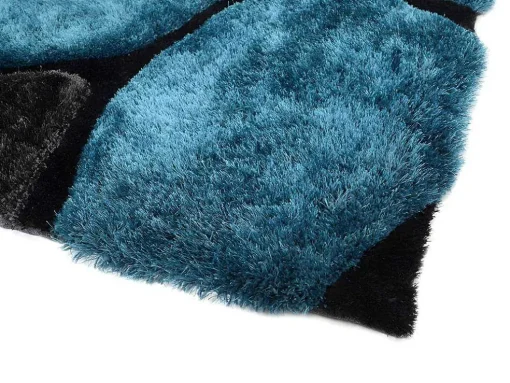 Shaggy Tapijt Pietra Turquoise En Grijs - Polyester - 140 X 200 Cm