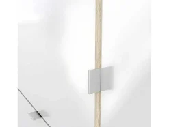 Shane Schoenenkast 3 Klapdeuren 2R, 1 Deur Eikenstructuur Decor, Wit Hoogglans.