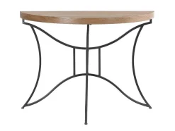Sidetable In Mdf En Metaal - Houtlook En Zwart - Lolana