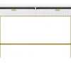 Sidetable Met 2 Laden - Wit En Goudkleurig - Liouba Van Pascal Morabito