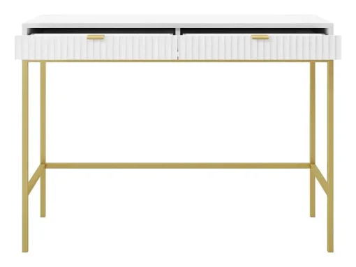 Sidetable Met 2 Laden - Wit En Goudkleurig - Liouba Van Pascal Morabito