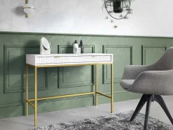 Sidetable Met 2 Laden - Wit En Goudkleurig - Liouba Van Pascal Morabito