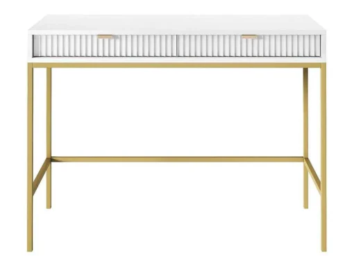 Sidetable Met 2 Laden - Wit En Goudkleurig - Liouba Van Pascal Morabito