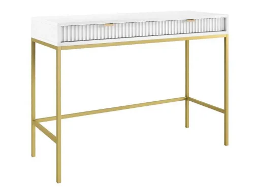 Sidetable Met 2 Laden - Wit En Goudkleurig - Liouba Van Pascal Morabito