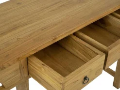 Sidetable Met 3 Lades In Teak - Kleur: Houtlook - Wekea