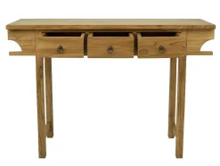 Sidetable Met 3 Lades In Teak - Kleur: Houtlook - Wekea