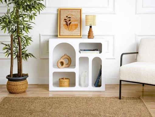 Sidetable Met 5 Nissen - Wit - Luela