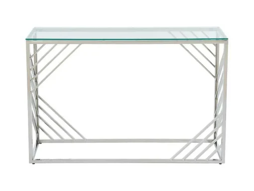 Sidetable Van Gehard Glas En Roestvrij Staal - Chroom - Simato - Van Pascal Morabito