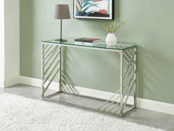 Sidetable Van Gehard Glas En Roestvrij Staal - Chroom - Simato - Van Pascal Morabito