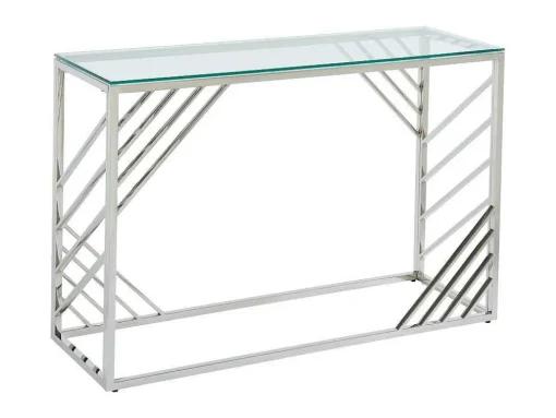 Sidetable Van Gehard Glas En Roestvrij Staal - Chroom - Simato - Van Pascal Morabito
