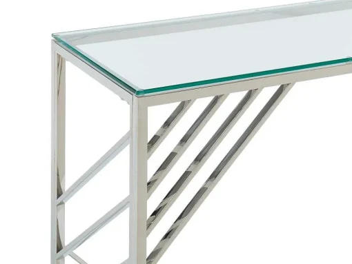 Sidetable Van Gehard Glas En Roestvrij Staal - Chroom - Simato - Van Pascal Morabito