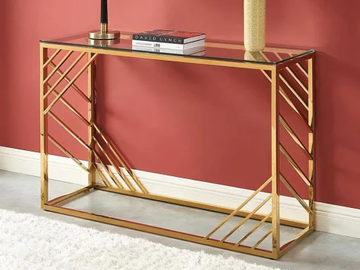 Sidetable Van Gehard Glas En Roestvrij Staal - Goud - Simato - Van Pascal Morabito