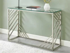 Sidetable Van Gehard Glas En Roestvrij Staal - Chroom - Simato - Van Pascal Morabito