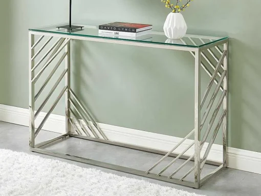 Sidetable Van Gehard Glas En Roestvrij Staal - Chroom - Simato - Van Pascal Morabito