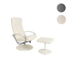 Siena Relaxfauteuil Met Kruk, Creme-Wit