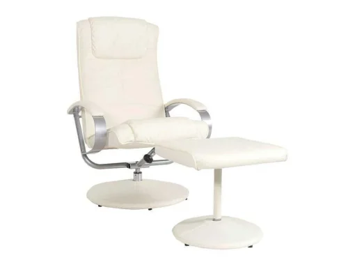 Siena Relaxfauteuil Met Kruk, Creme-Wit