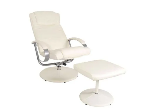Siena Relaxfauteuil Met Kruk, Creme-Wit