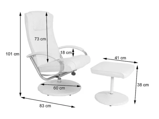 Siena Relaxfauteuil Met Kruk, Creme-Wit