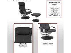 Siena Relaxfauteuil Met Kruk, Creme-Wit