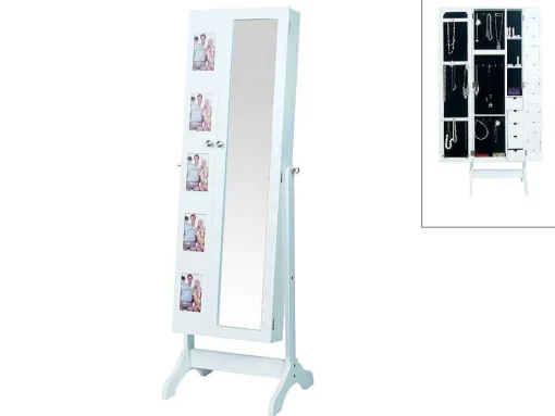 Sieradenkast Met Spiegel En Fotolijstjes Polina - H142 Cm
