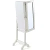 Sieradenkastje Met Spiegel Berenice - Mdf En Grenen - 120 X 39 X 30 Cm - Wit