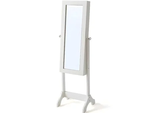 Sieradenkastje Met Spiegel Berenice - Mdf En Grenen - 120 X 39 X 30 Cm - Wit