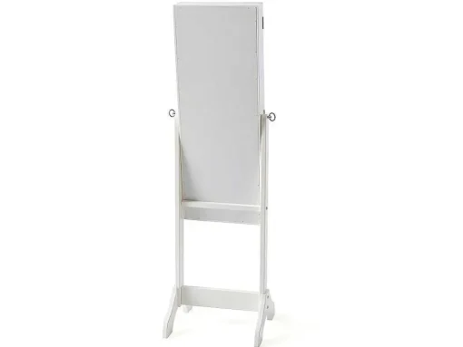 Sieradenkastje Met Spiegel Berenice - Mdf En Grenen - 120 X 39 X 30 Cm - Wit