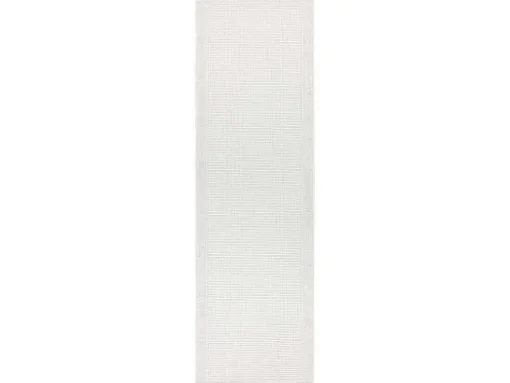 Sisal Tapijt, Loper Timo 5979 Buitenshuis Kader Wit 80X250 Cm