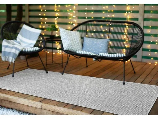 Sisal Tapijt, Loper Timo 6272 Buitenshuis Grijskleuring 80X250 Cm