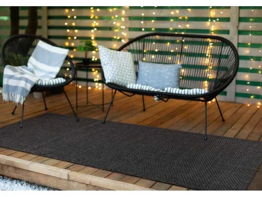 Sisal Tapijt, Loper Timo 0000 Buitenshuis Zwart 70X250 Cm