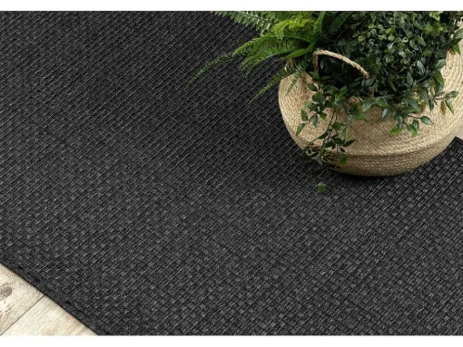 Sisal Tapijt, Loper Timo 0000 Buitenshuis Zwart 70X250 Cm