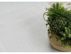 Sisal Tapijt, Loper Timo 5979 Buitenshuis Kader Wit 80X250 Cm