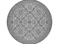 Sisal Tapijt Sisal Loft 21193 Rond Boho Ivoor/Zilver/Grijskleuring Cercle 120 Cm