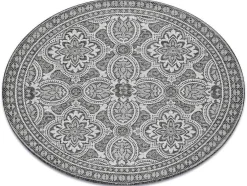 Sisal Tapijt Sisal Loft 21193 Rond Boho Ivoor/Zilver/Grijskleuring Cercle 120 Cm
