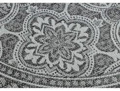 Sisal Tapijt Sisal Loft 21193 Rond Boho Ivoor/Zilver/Grijskleuring Cercle 120 Cm
