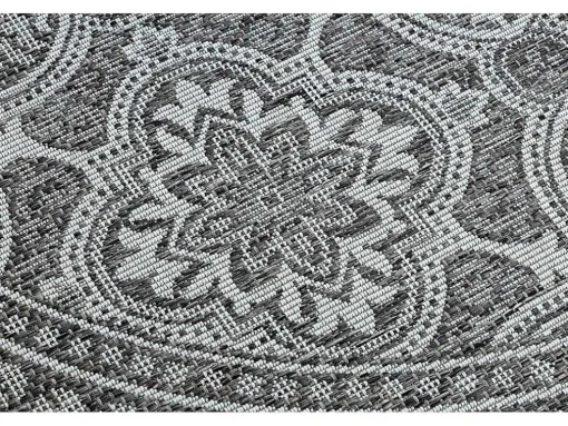 Sisal Tapijt Sisal Loft 21193 Rond Boho Ivoor/Zilver/Grijskleuring Cercle 120 Cm