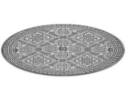Sisal Tapijt Sisal Loft 21193 Rond Boho Ivoor/Zilver/Grijskleuring Cercle 120 Cm