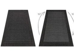Sisal Tapijt Timo 5000 Buitenshuis Kader Zwart 80X150 Cm