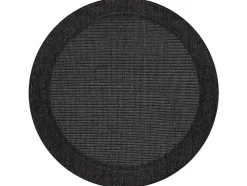 Sisal Tapijt Timo 5000 Cirkel Buitenshuis Kader Zwart Cercle 120 Cm
