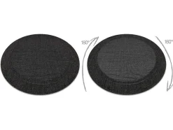 Sisal Tapijt Timo 5000 Cirkel Buitenshuis Kader Zwart Cercle 120 Cm