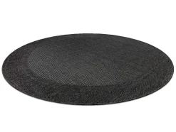 Sisal Tapijt Timo 5000 Cirkel Buitenshuis Kader Zwart Cercle 120 Cm